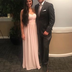 Azazie jada strapless dress in blushing pink